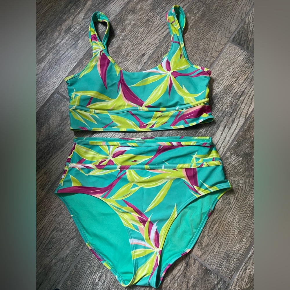 Tropical Print Bikini Set
